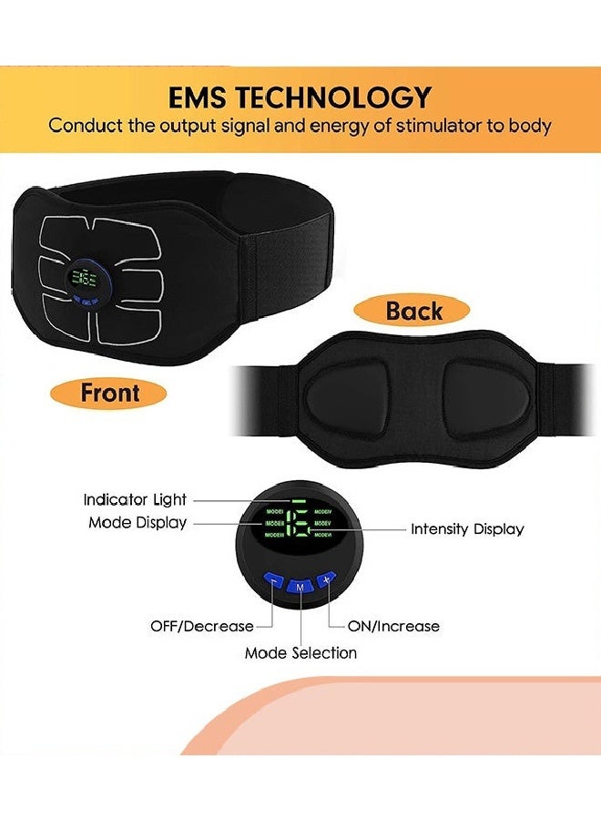 Bukela Abs Stimulator, Ab Machine, Abdominal Toning Belt, Abs Stimulator Muscle Toner, Workout Strength Training Equipment For Abdomen Arm Leg, USB Rechargeable Gear, Home Office Fitness Gear For Men Woman, Black - Image 5